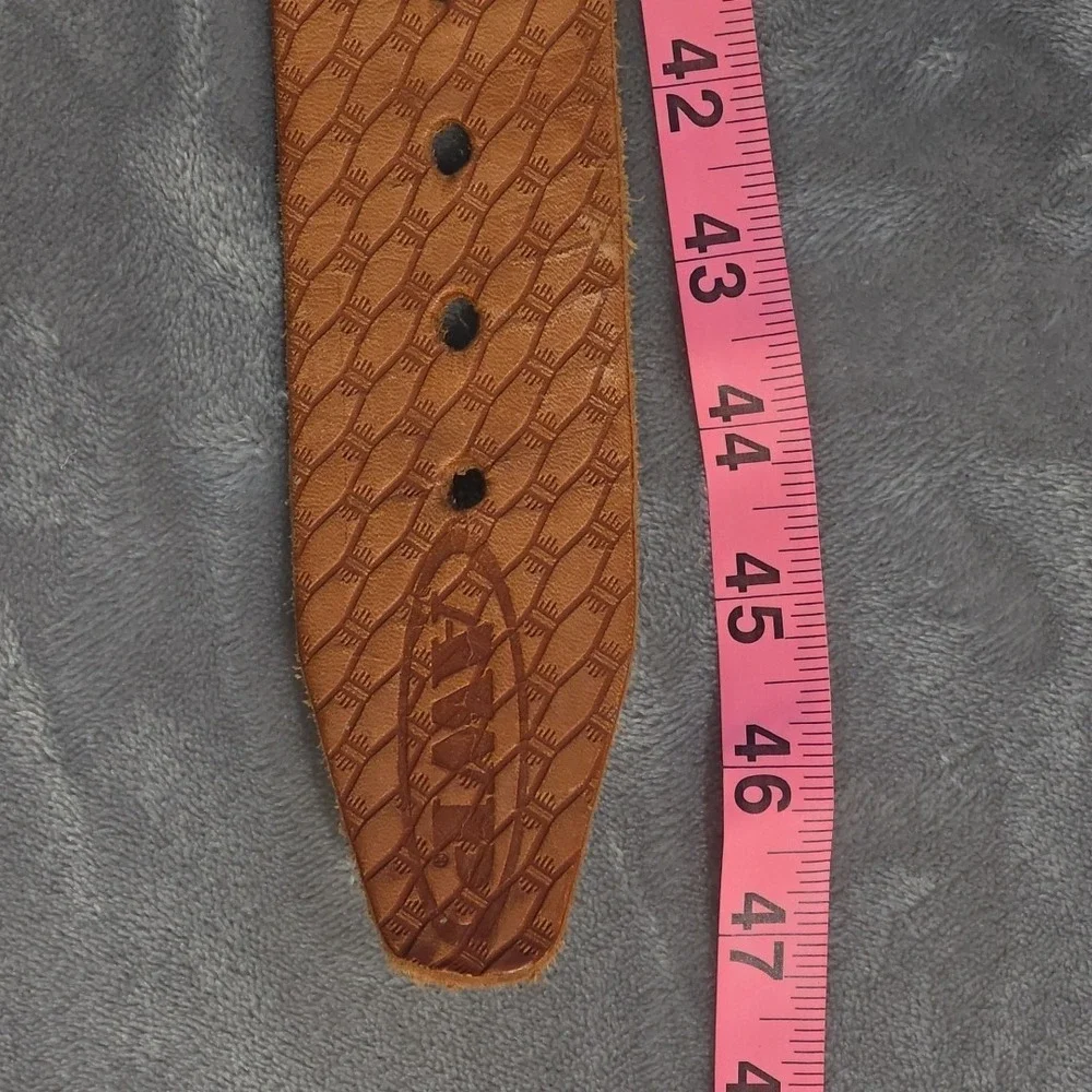 AWP Genuine Saddle Leather Belt Tooled 47
